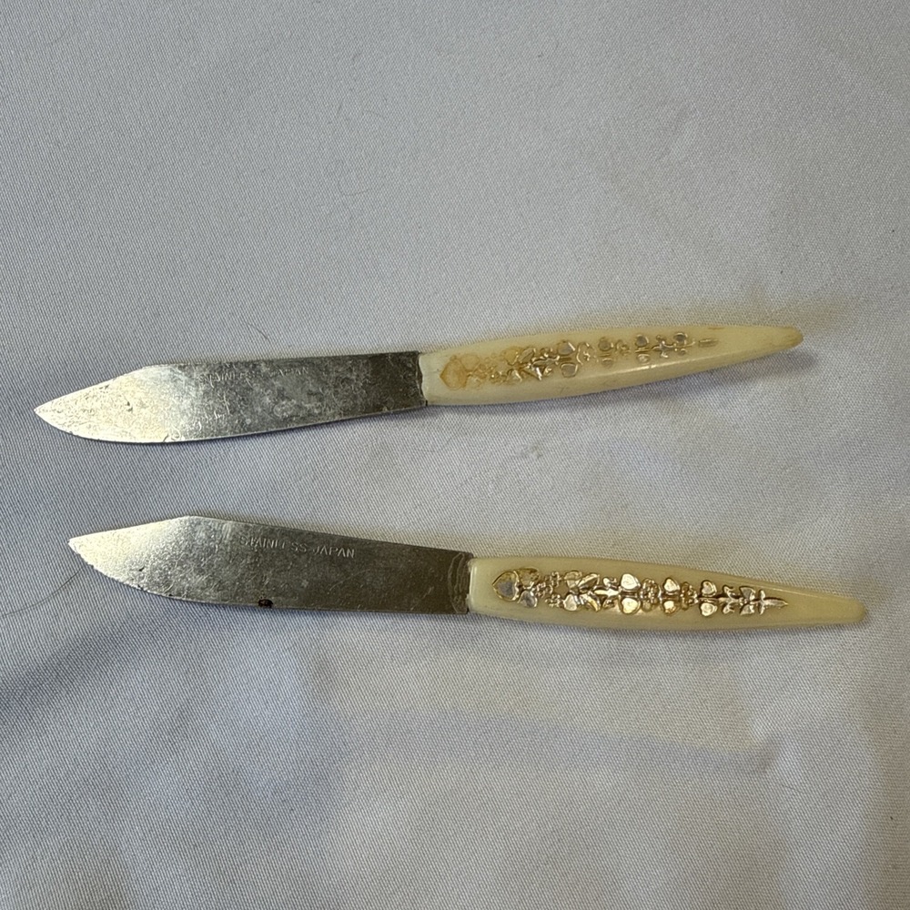 Vintage Hostess 2 pc Set Stainless Steel Cocktail Hors d' oeuvre Florida Knives